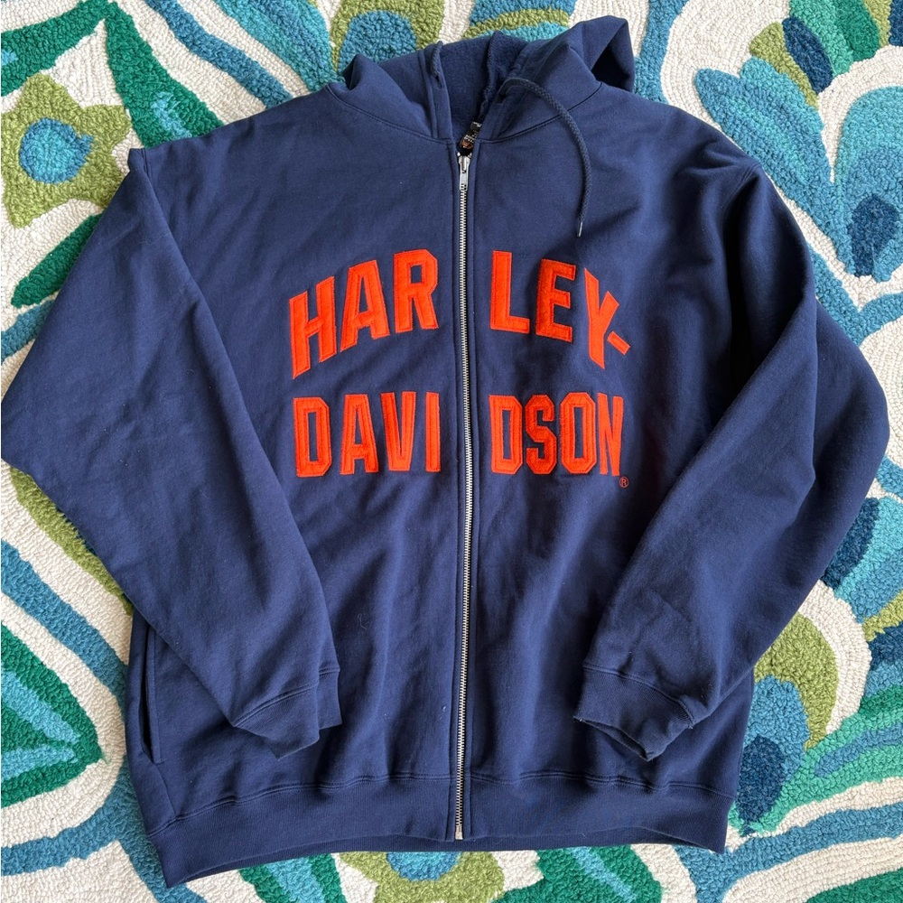 Harley-Davidson Blue Zip-Up Hoodie